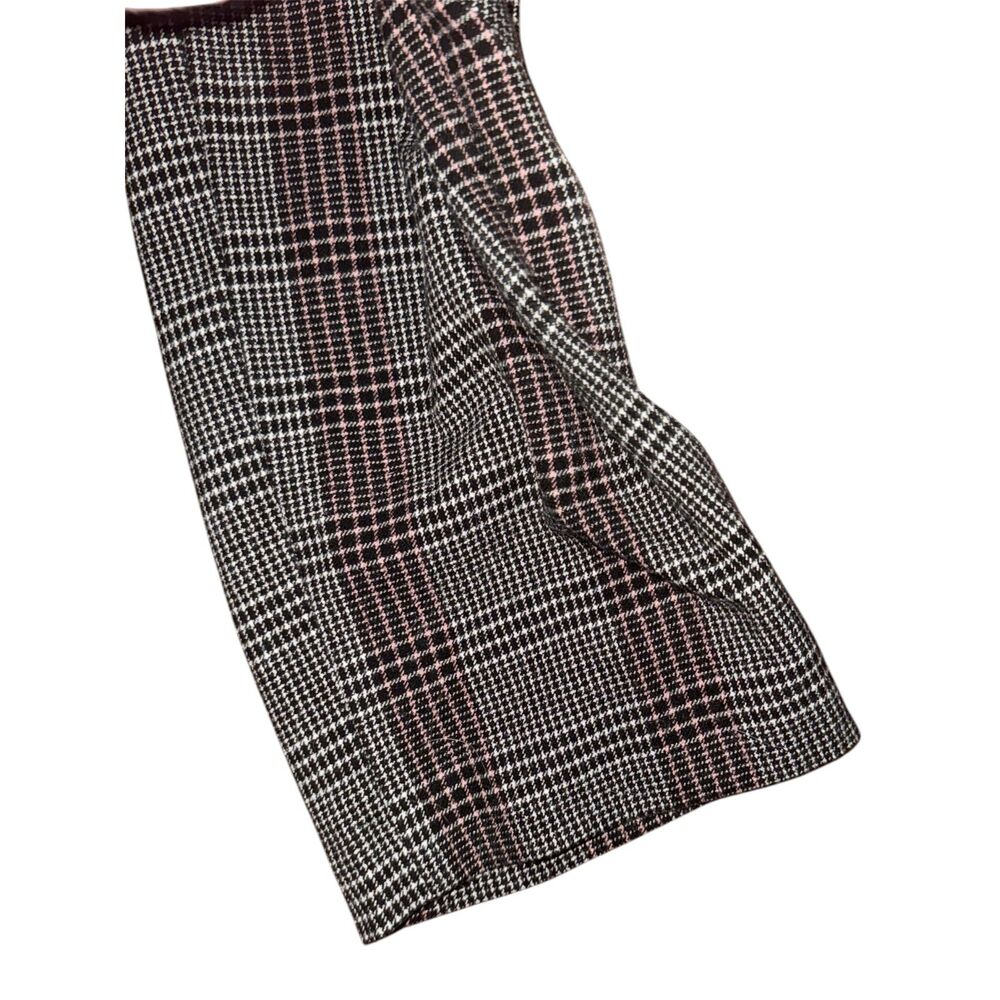 Old Navy Glen Plaid Trousers Sz 8 — Black Pink Houndstooth Workwear - Picture 5 of 8